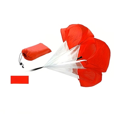 AL ARQAM Speed Training Resistance Parachute for Running - 45-Inch Adjustable Sprint Chute for Soccer, Football &amp; Track - Explosive Power &amp; Acceleration Drill Gear for Kids, Youth and Adults - Red