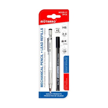 MOTARRO 2.0mm Mechanical Pencil with 120mm Lead Refills MC029-13 - Precision Writing &amp; Drawing Tool for Artists, Designers, and Engineers
