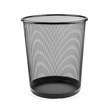 MOTARRO Metal Paper Bin (MI010-3) &ndash; 29.5&times;24&times;34cm Black Trash Can for Home &amp; Office