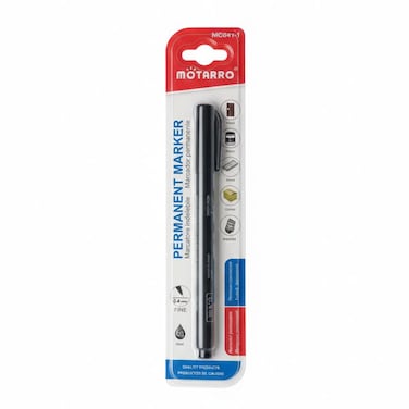 MOTARRO Permanent Marker MC041-1, Fine Tip, Black Ink, Quick Dry, Waterproof &amp; Fade Resistant &ndash; Ideal for Office, School, Home &amp; Industrial Use