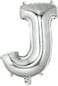 Italo J Alphabet Letter Foil Balloon, 16-Inch Size, Silver