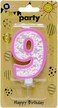 Italo 9 Number Foam Balls Birthday Candle - Pink