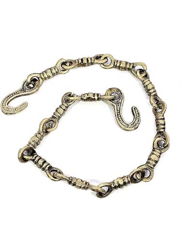 ESPLANADE Brass Chain with Hooks for Hanging Bell Diya Deepak Bells - Length 2 Feet (24" Inches) - Golden (&lrm;Brass/Chain/2-Feet) (2-Feet)