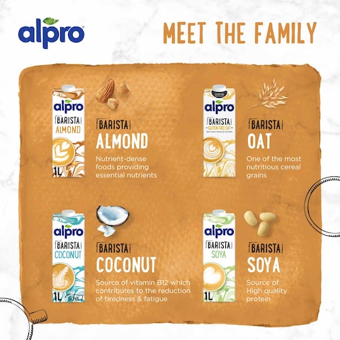 Alpro Barista Almond Drink, 100% Plant-Based, Lactose &amp; Dairy Free  1L