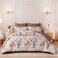 Printed Duvet Set, Queen Size Fits 180x200 cm - 4-Pcs Bed Set, Brushed Microfiber Fabric - 1 Duvet Cover, 1 Fitted Sheet, 1 Pillow Shams, 1 Pillowcases (Filler Not Included)