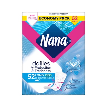 Nana Pantyliners Fresh Long Scented, 52 Liners