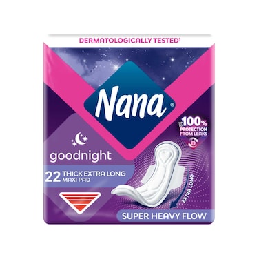 Nana Night Maxi Sanitary Pads with Wings Extra Long and Thick 22 Pads