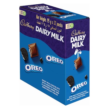 Cadbury Dairy Milk Oreo Chocolate, 95g Pack of 12