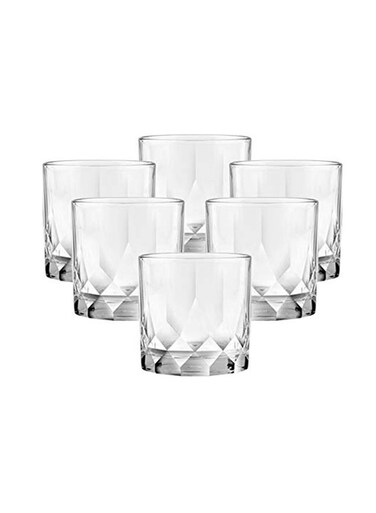 Box 6-Piece Ocean Connexion Double Rock Glass Clear 3.4x3.5inch