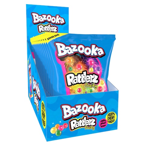 Bazooka Rattlers Fruity Chewy Candies, 120g Pack of 12