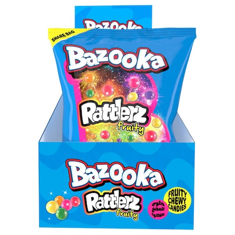 Bazooka Rattlers Fruity Chewy Candies, 120g Pack of 12