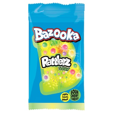 بازوكا راتلرز حلوى حامضة قابلة للمضغ، 40 غرام