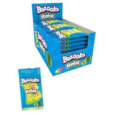 بازوكا راتلرز حلوى حامضة قابلة للمضغ، 40 غرام، حزمة من 12