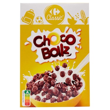 Carrefour Classic Chocolate Corn Puffs Breakfast Cereal, 375g