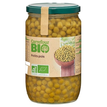 Carrefour Bio Organic Extra Fine Peas, 72cl