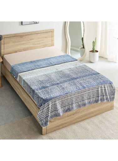 Box Matrix Enzo Printed Flannel Twin Blanket 200 x 140 cm