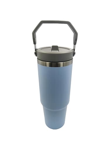 Mood Hot and Cold Drinking Flask, Vacuum Insulated Mug, Water Bottle, Stainless steel vacuum insulated tumbler (31 oz / 900 ML, Blue)