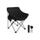 Portable Foldable Camping Chair with Armrest &amp; Storage Pocket &ndash; Heavy-Duty Outdoor Seat (Black)
