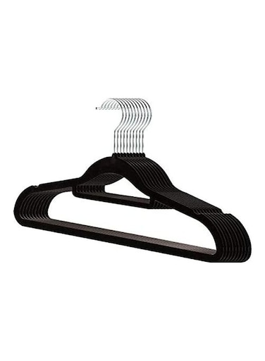 30-Piece Non-Slip Velvet 360 Degree Swivel Hangers Set Black 40cm