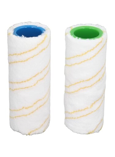 Sorandy 2Pcs Roller Brush Replacement Washable Low Noise for Karcher FC3 FC3D FC5 FC5D FC7, Floor Cleaner Household Roller Accessories, Wet Dry Use (Yellow)