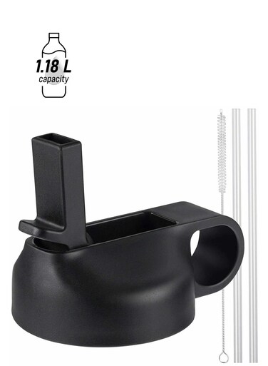Lid Suitable For Hydro Flask,Straw Cap Wide-Mouth Water Bottle 18 32 40 Ounces (About 1.18 Liters) Wide Mouth, Straw Top Replacement (With 2 Straws And 1 Brush)