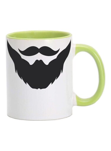 Beard Art Printed Mug Green