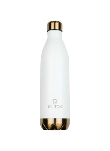 Briiton FLARECOLA 500ml-17Oz Stainless steel Water Bottle White,18/8 FoodGrade Thermo Vacuum Insulated Flask,24hrs Hydro Hot &amp; Cold,SS304 Aqua Sports Bottle,BPA-Free,For School,office,Gym,Travel,Home
