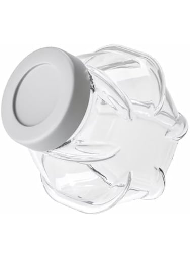 Jar With Lid, Glass/Aluminium-Colour1.8 L