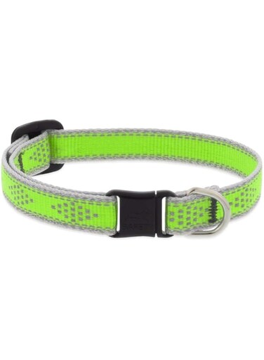 Lupine Pet Reflective Huighlights Cat Collar with Safety Buckle 8-12" &ndash; Green Diamond