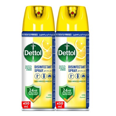 Dettol All in One Disinfectant Spray, Citrus Scent, 450ml Pack of 2