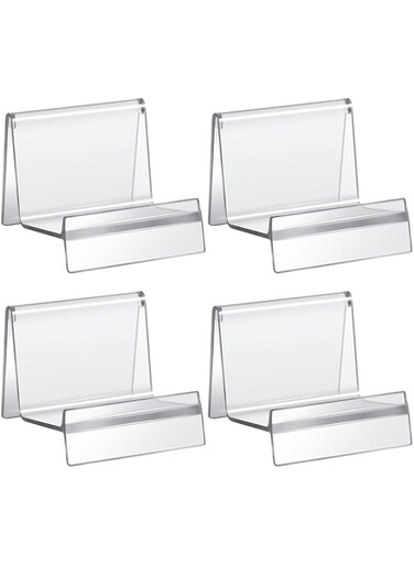 Weysat Purse Display Stand Clear Acrylic Handbag Stand Jewelry Wallet Displays Holder Organizer Acrylic Purse Rack for Closet (4 Pcs)