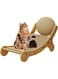 Exrp Cat Scratcher for Indoor, Cats Cardboard,Cardboard Cat Scratcher with Big Hemp Rope Sisal Ball,33.5 * 25.6 * 63 cm Suitable for Cats