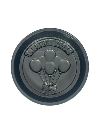 Non-Stick Happy Birthday Round Cake Pan 22.4Cm X 5.1Cm - Black