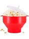 CAZADORA Luksyol Red Silicone Microwave Popcorn Popper - Effortless Popcorn Making, Healthy Hot Air Technology, and Vibrant Design!