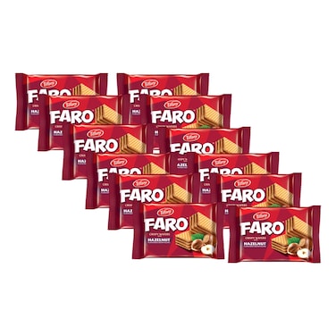 Tiffany, Faro, Crispy Wafers with Hazelnut Flavoured Cream Filling, 40g Pack of 12