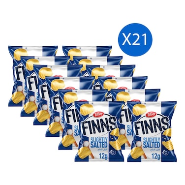 Tiffany Finns Crinkled Potato Chips Salt 12g Pack of 21