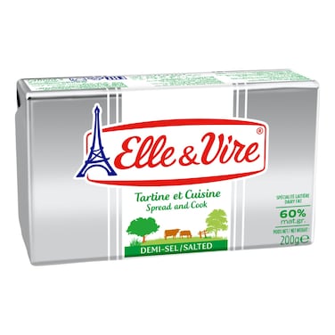 Elle &amp; Vire Salted Butter, 200g