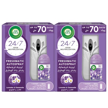 إير ويك فريش ماتيك بخاخ أوتوماتيكي معطر جو  برائحة اللافندر والبابونج 250 ملل حزمة من قطعتين