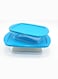 Pyrex Cook&amp;Store Set of 2 Rectangle with Blue Lid 1.1L+2.5L Transparent 28 x 20 x 9 cm 2.5L / 23 x 15 x 6 cm 1.1Lcm