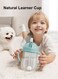 BPA-free Tritan Baby Sipping Bottle Learner Cup with Removable Handles Leak-Proof Spill-Proof Break-Proof Water Bottle for Toddlers Infant Easy-Hold Starter Straw Cup Blue 300ml