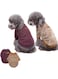 Azonee Pet Dog Sweater, 2 Pack Pet Dog Classic Knitwear Sweater Soft Thickening Warm Pup Dogs Shirt Winter Puppy Sweate, Doggie Sweatshirt (Brown+Khaki, X-Small)
