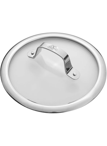 Ballarini Salina glass lid, 20 cm. Moisture and flavor lock. Ergonomic handle. Transparent Glass with high-grade 18/10 stainless steel trim. Suitable for use with all Ballarini Salina pan series.