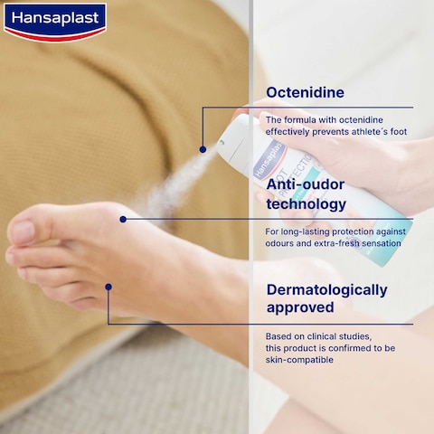 Hansaplast Foot Protection 2-in-1 Antibacterial Deodorant Spray, 150ml