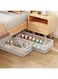 2PCS Under Bed Shoe Organizer, Transparent PVC Shoe Storage Box, Foldable Steel Frame Storage Bin with Handle and Clear Zipper Cover for Shoes, Clothes, Sheets (White, L)