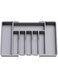 Aokraty Expandable Utensil Tray for Kitchen, Silverware Drawer Organizer, BPA Free Flatware and Cutlery Holder, Adjustable Plastic Storage for Spoons Forks Knives, Large, Black (Grey)