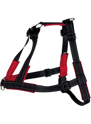 Trixie Lead n Walk Soft Training Black Harness for Dogs S-M