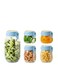 Glass Sealed Jars with Lids (17 oz*2 pcs/25 oz*2 pcs/72 oz*1 pcs) 5 Piece Set with Date Tracker, Leak Proof Rubber Gasketed Glass Storage Jars, Kitchen Jars for Cereal, Coffee, Sugar, Beans, Spices
