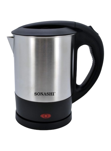 SONASHI SKT-1001 1 Litre Cordless Kettle, Stainless Steel Body w/Safety Lock Lid, On/Off Switch, Light Indicator   Home Appliances