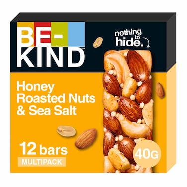 Be Kind Honey Roasted Nuts and Sea Salt Protein Bars, 40g Pack of 12