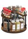 2 Tier Spice Rack Lazy Susan Organizer, Height Adjustable Rotating Lazy Turntable Spice Organization for Cabinet, Pantry Kitchen Wood Revolving Seasoning Organizer